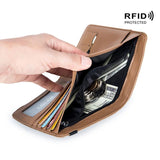 RFID Leather Passport Bag for Men