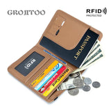 RFID Leather Passport Bag for Men