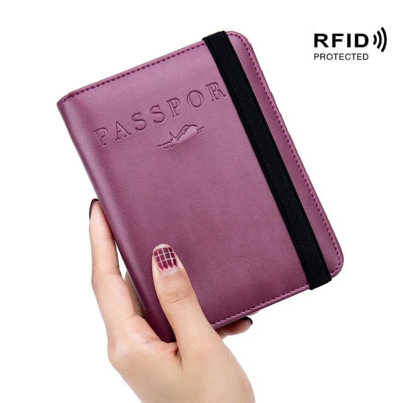 RFID Leather Passport Bag for Men