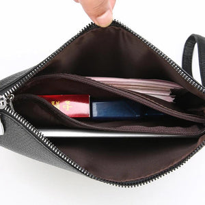 Men's Leather Clutch Wallet Zipper Long Handy Bags Purses