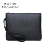 Men's Leather Clutch Wallet Zipper Long Handy Bags Purses