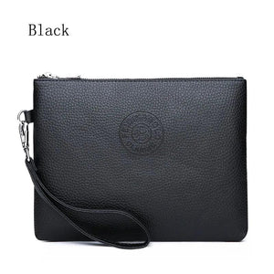 Men's Leather Clutch Wallet Zipper Long Handy Bags Purses