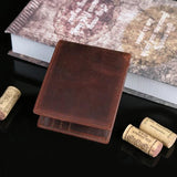 Crazy Horse Leather Men Wallets Retro Laser Lettering Wallet