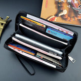 Men's Crocodile Pattern Long Wallet with Zipper Clutch