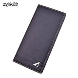 Men's Long 3 Fold Soft Skin Wallet Multi-Card Clip Metal 013
