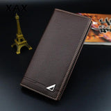 Men's Long 3 Fold Soft Skin Wallet Multi-Card Clip Metal 013
