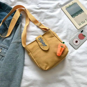 Canvas Shoulder Messenger Small Pocket Student Girl Small Shoulder Bag Stitching