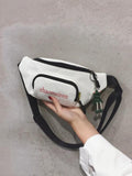 Foufurieux One Shoulder Cross Body Chest Bag Zipper Packs Belt Handbags