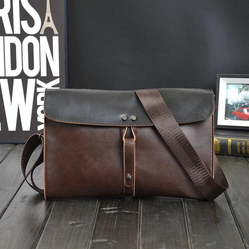 Vintage Men Leather Messenger Bag Business Casual Man Small Bag