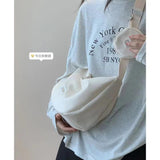 Foufurieux Canvas Sling Shoulder Bag Y2K Medium Size Soft Square Crossbody Pouch