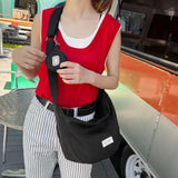 Foufurieux Canvas Sling Shoulder Bag Y2K Medium Size Soft Square Crossbody Pouch