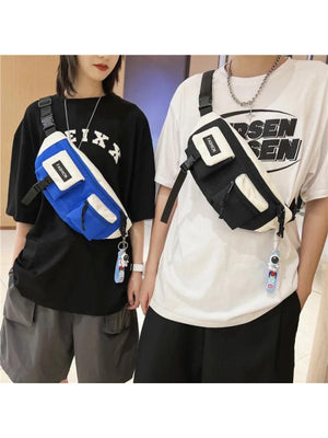 Foufurieux Canvas Fanny Pack Waist Bag Casual Shoulder Crossbody Chest Bags