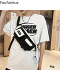 Foufurieux Canvas Fanny Pack Waist Bag Casual Shoulder Crossbody Chest Bags