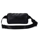 Men's Casual Chest bag PU Leather Waist bag Small Double zipper Messenger Bag