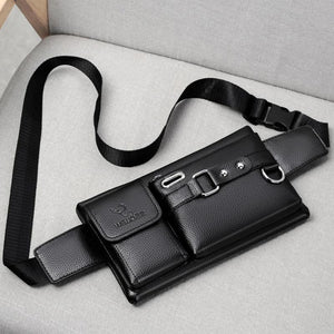 Men's Crossbody Shoulder Bag PU Leather Chest Bags
