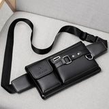 Men's Crossbody Shoulder Bag PU Leather Chest Bags