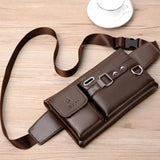 Men's Crossbody Shoulder Bag PU Leather Chest Bags