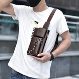 Men's Crossbody Shoulder Bag PU Leather Chest Bags