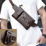 Men's Crossbody Shoulder Bag PU Leather Chest Bags