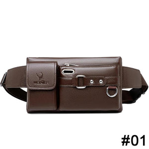 Men's Crossbody Shoulder Bag PU Leather Chest Bags