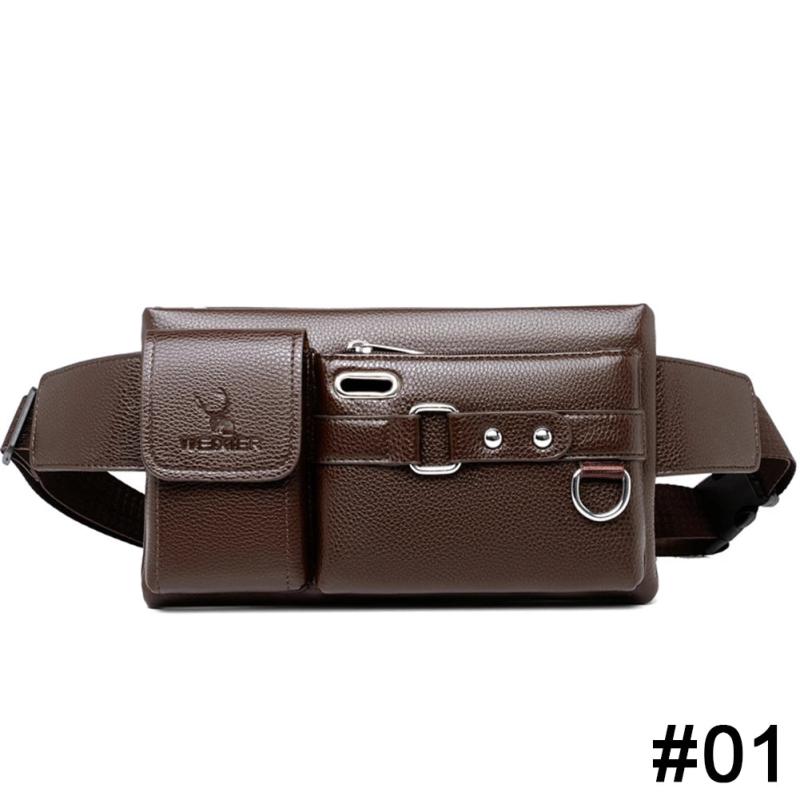 Men's Crossbody Shoulder Bag PU Leather Chest Bags