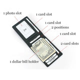 RFID Carbon Fiber Slim Money Clip for Men Leather Mini Wallet