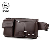 Scione Multi-functional Men Running Bag Outdoor Waist Pack Retro MEN'S Bag