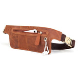 Leather Men's Pockets Retro Sports Waist Chest Bag