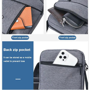 Men's Business Messenger Bag Single Shoulder Zipper Satchel Purse