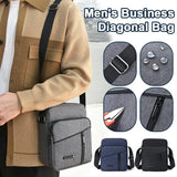 Men's Business Messenger Bag Single Shoulder Zipper Satchel Purse