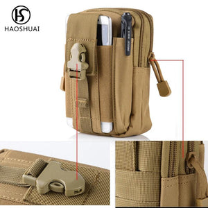 Men Oxford Military Waist Bag Fanny Pack Mini Phone Canvas Arm Bag
