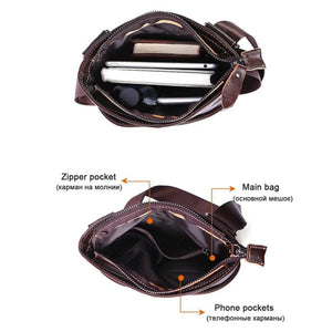 Vintage Leather Waist Bag Chest Bag Shoulder Chain Money Purse