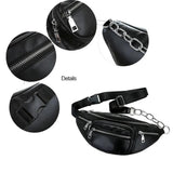 Vintage Leather Waist Bag Chest Bag Shoulder Chain Money Purse