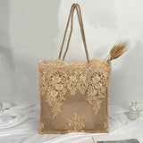 Embroidered Flower Clutch Bag, Lightweight Shoulder Tote Handbag