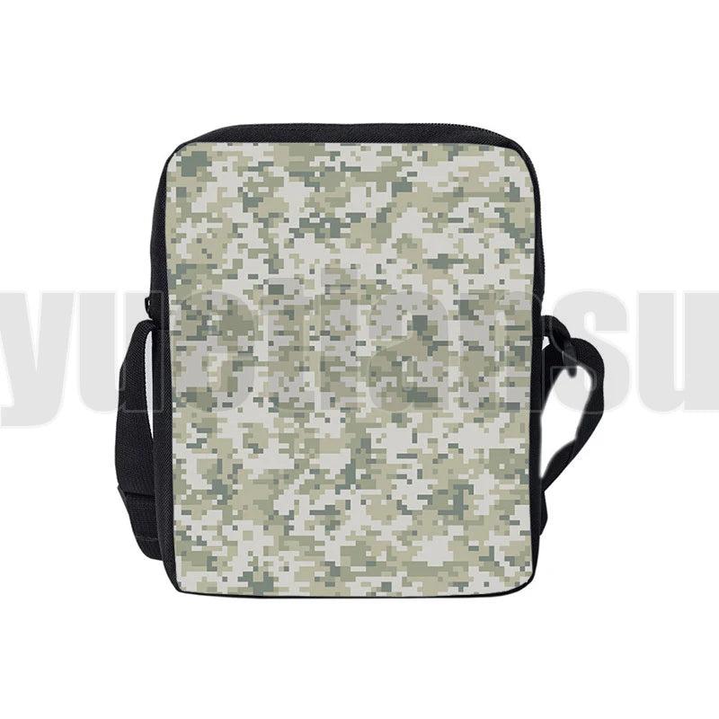 3D Printed Army Green Camo Shoulder Bag Zipper Crossbody Handbag