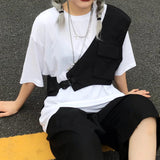 Ribbons Chest Bags Hip Hop Techwear Streetwear Men Waist Bags