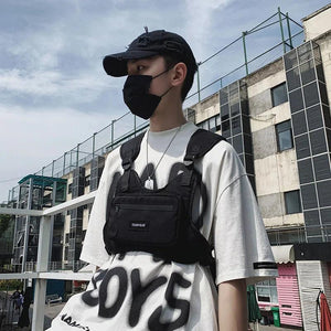 Techwear Hip Hop Tactical Functional Men Chest Vest Bag Streetwear