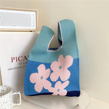 Floral Girls Knitted Shoulder Bag Casual Bags