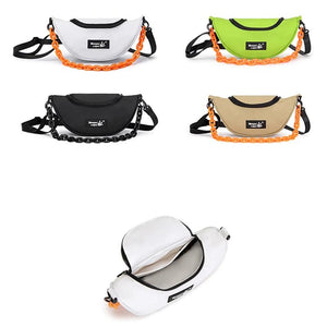 Women Canvas Chest Bags Waist Bag Casual Leather Half Moon Bags