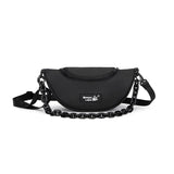 Women Canvas Chest Bags Waist Bag Casual Leather Half Moon Bags
