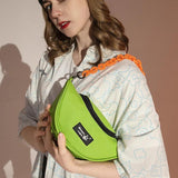 Women Canvas Chest Bags Waist Bag Casual Leather Half Moon Bags