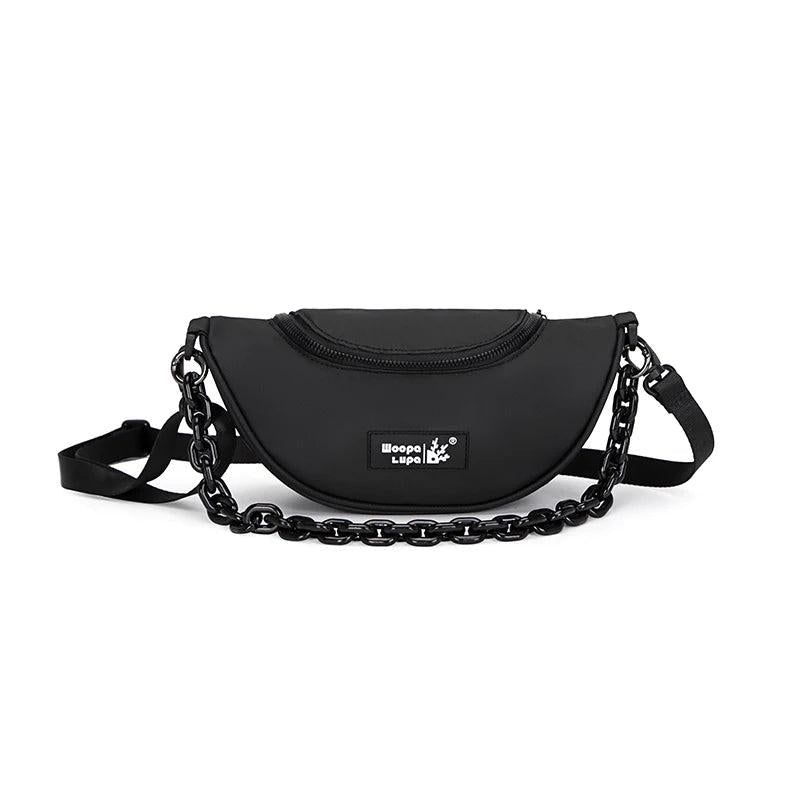 Women Canvas Chest Bags Waist Bag Casual Leather Half Moon Bags