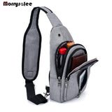 Unisex Anti-Theft USB Chest Bag Men Shoulder Messenger Bags
