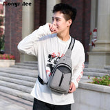 Unisex Anti-Theft USB Chest Bag Men Shoulder Messenger Bags