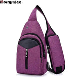 Unisex Anti-Theft USB Chest Bag Men Shoulder Messenger Bags