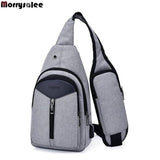 Unisex Anti-Theft USB Chest Bag Men Shoulder Messenger Bags