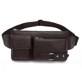 Solid PU Leather Handbag Women Chest Pack Bag Men's Belt Waist Bag