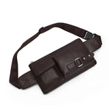 Solid PU Leather Handbag Women Chest Pack Bag Men's Belt Waist Bag