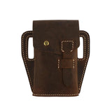 Men Crazy Horse Skin Leather Waist Bag Clip Outdoor Phone Pouch