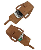 Men Crazy Horse Skin Leather Waist Bag Clip Outdoor Phone Pouch